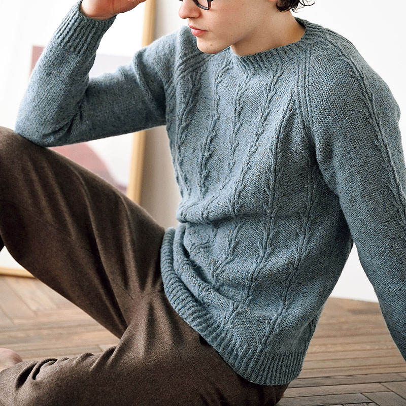 〈レシピ〉灰味水色のプルオーバー