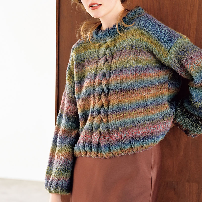 〈レシピ〉ループヤーンの段染めプルオーバー