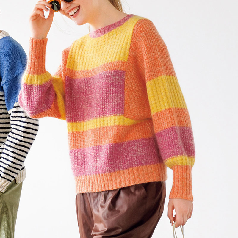 〈レシピ〉ビタミンカラーのブロック配色プル