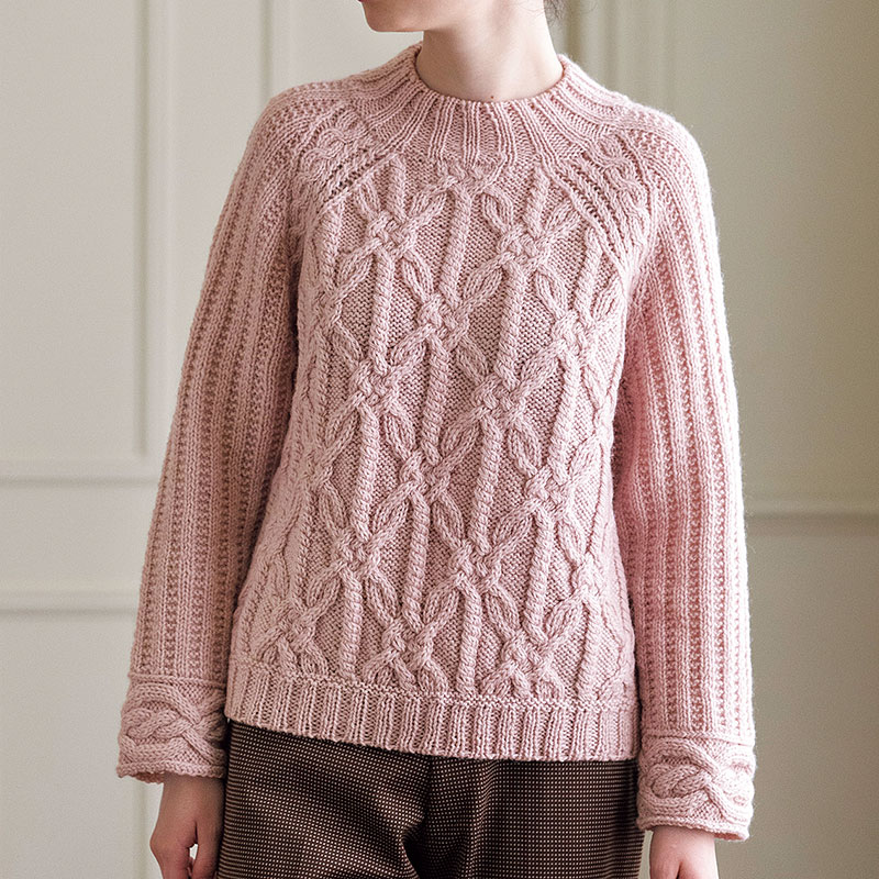 〈レシピ〉ケーブル模様のラグランプルオーバー