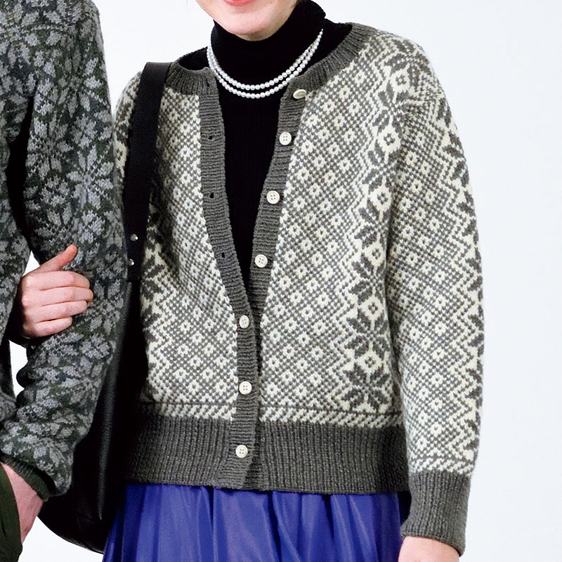 〈レシピ〉編み込み模様のカーディガン