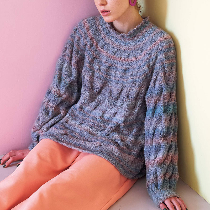 〈レシピ〉交差模様の丸ヨークプルオーバー