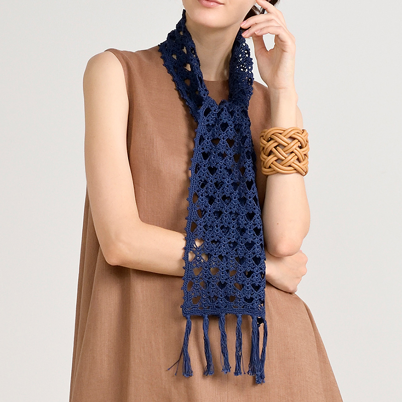 〈レシピ〉紺のショール・ベージュのショール