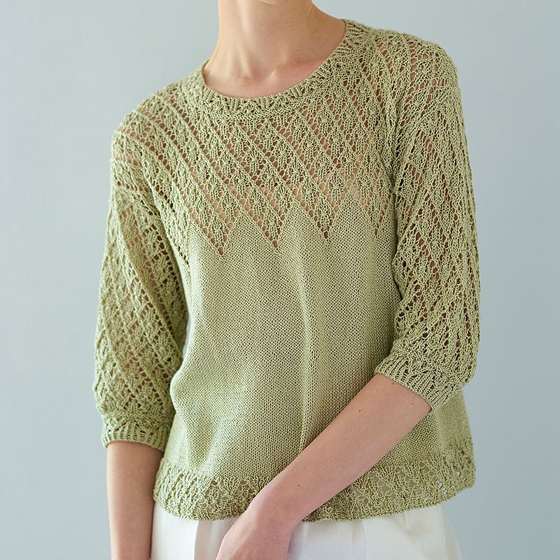 〈レシピ〉ダイヤ模様の春色プルオーバー