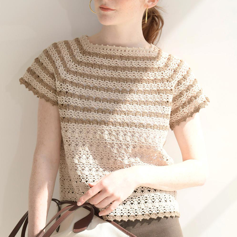 〈レシピ〉茶とベージュのプルオーバー