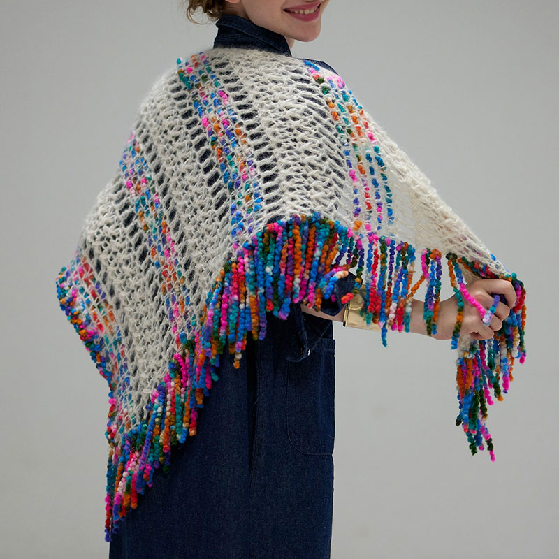 〈レシピ〉フリンジ付き三角ショール