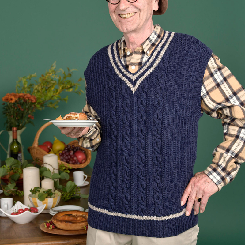 〈レシピ〉紺のメンズベスト