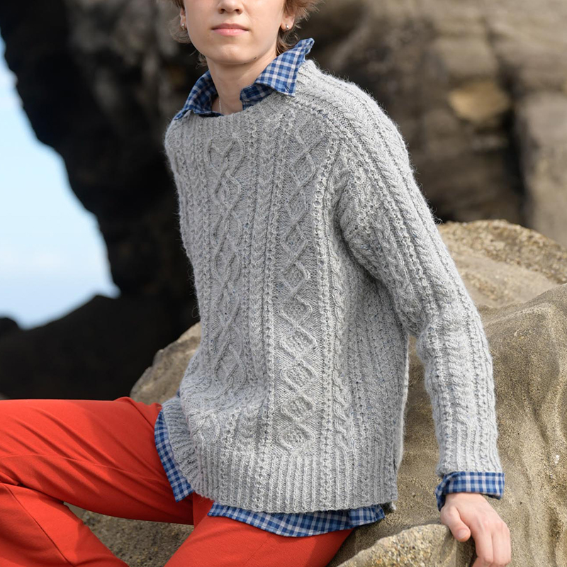 〈レシピ〉グレーのアランプルオーバー