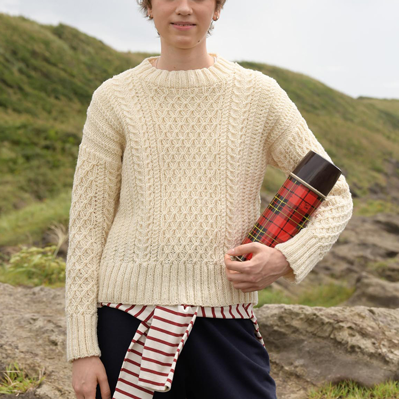 〈レシピ〉白いアランプルオーバー