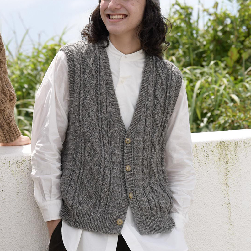 〈レシピ〉アラン模様のメンズベスト