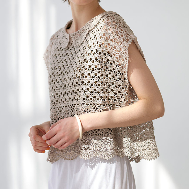 〈レシピ〉衿付きショートプルオーバー