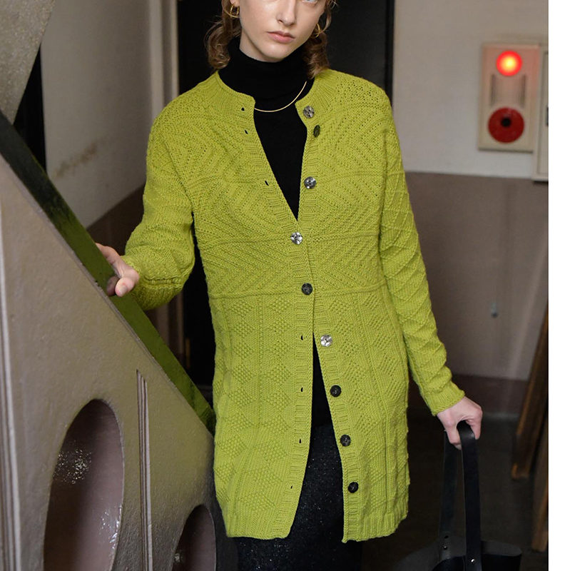 〈レシピ〉黄緑のロングカーディガン