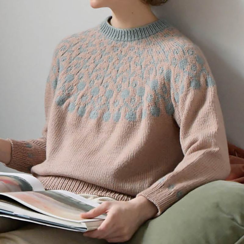 〈レシピ〉ボタニカル模様の丸ヨークプルオーバー