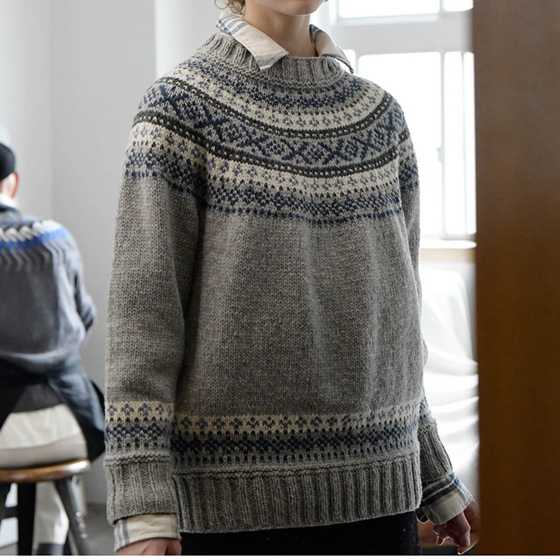 〈レシピ〉ノルディック模様のトップダウンプルオーバー