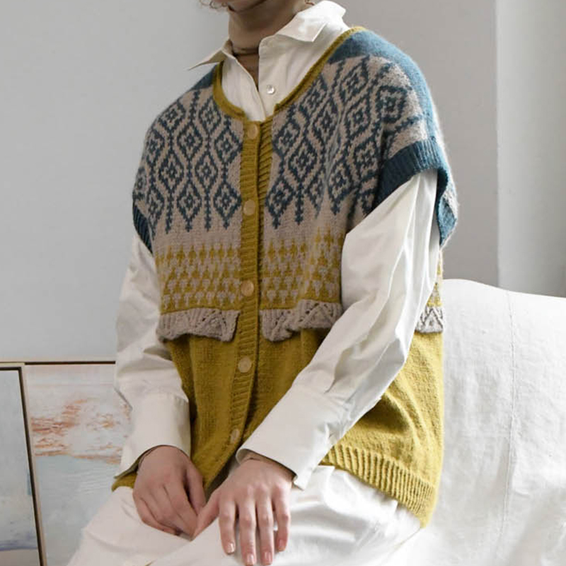 〈レシピ〉編み込みヨークのベスト