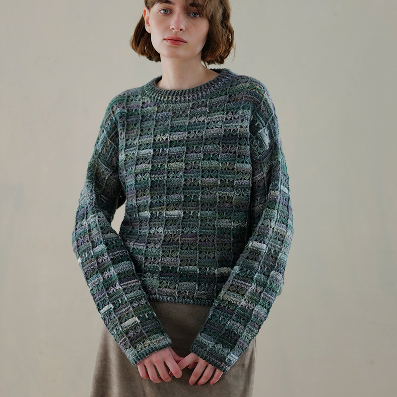 〈レシピ〉緑系かぎ針プルオーバー