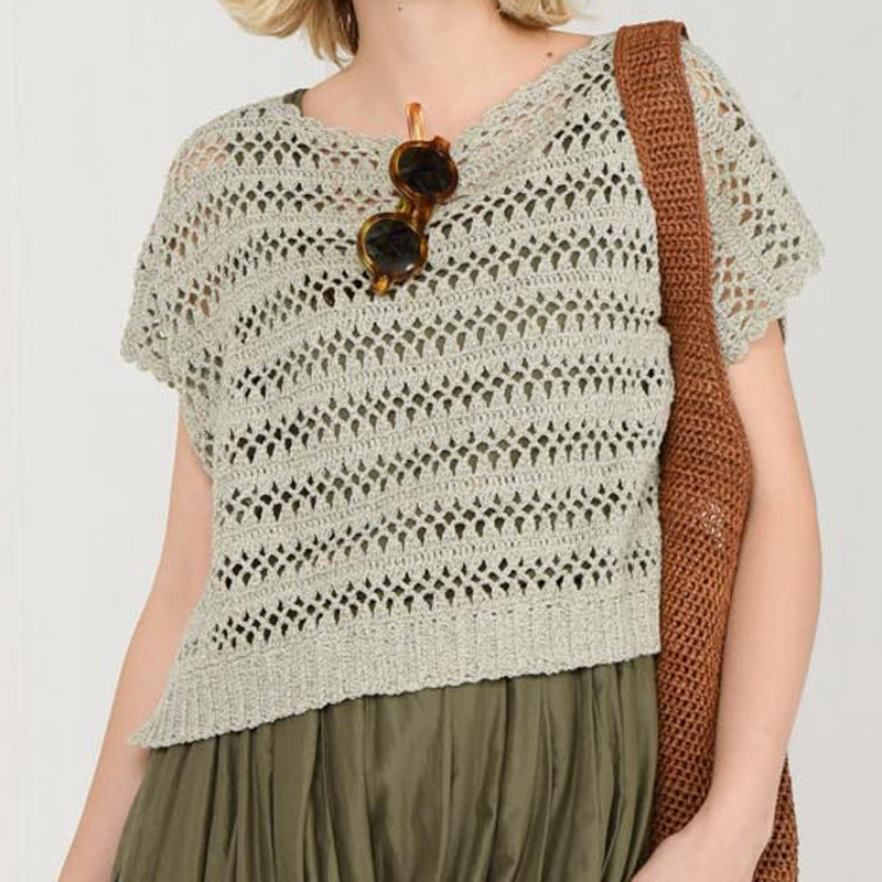 〈レシピ〉薄緑のかぎ針プルオーバー