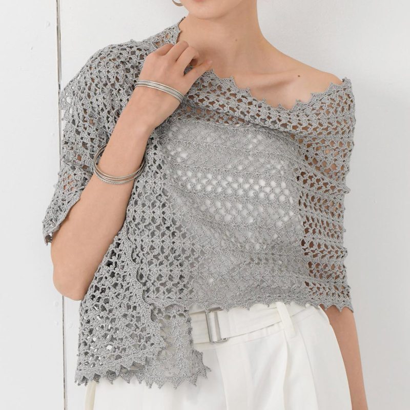 〈レシピ〉ショール　グレー・ベージュ