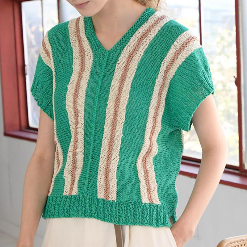 〈レシピ〉緑のストライププルオーバー