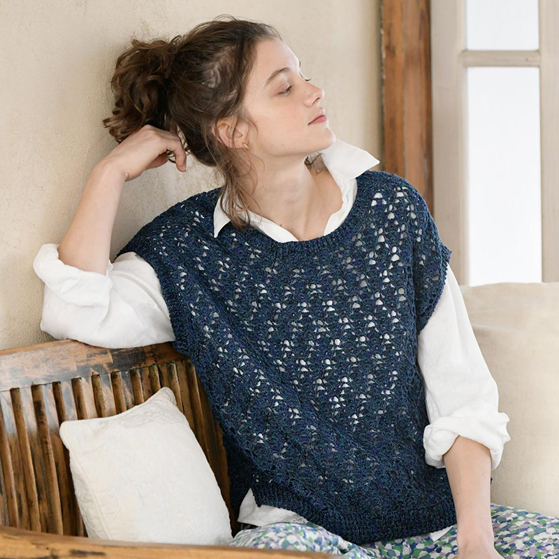 〈レシピ〉かぎ針編みの引き上げ模様のプルオーバー