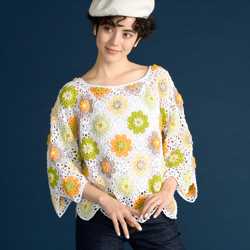 〈レシピ〉花モチーフのプルオーバー