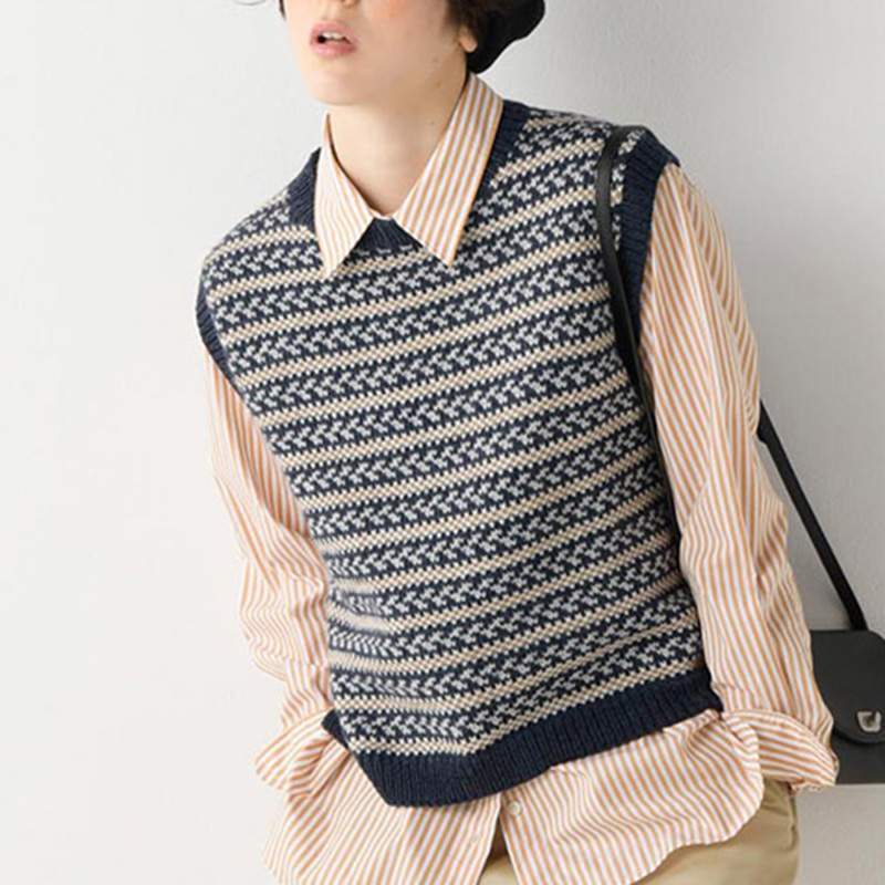 〈レシピ〉4色の編み込みベスト