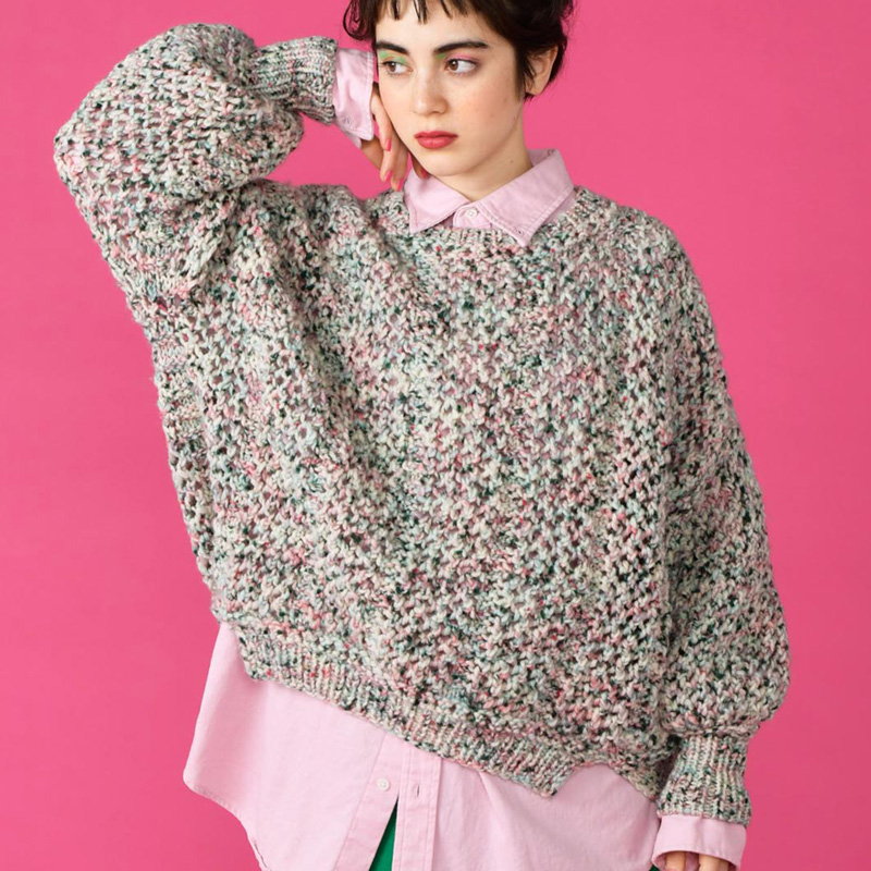 〈レシピ〉透かし模様の太糸のプルオーバー