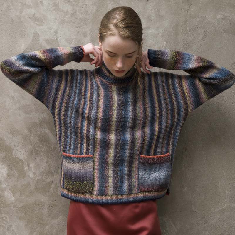 〈レシピ〉横編みのポケット付きプルオーバー