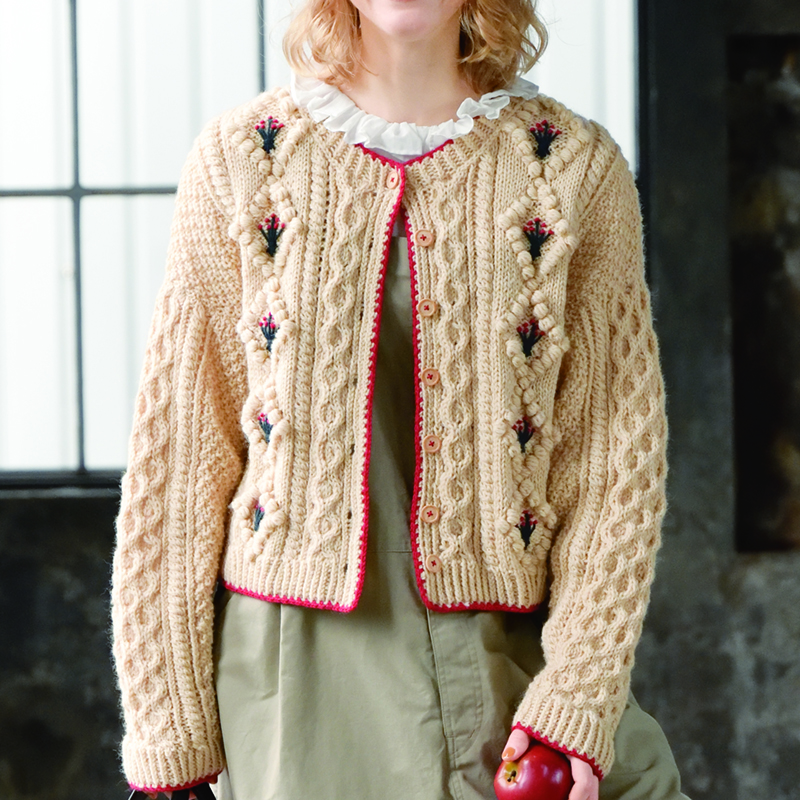 〈レシピ〉ボッブルアランカーディガン［M］