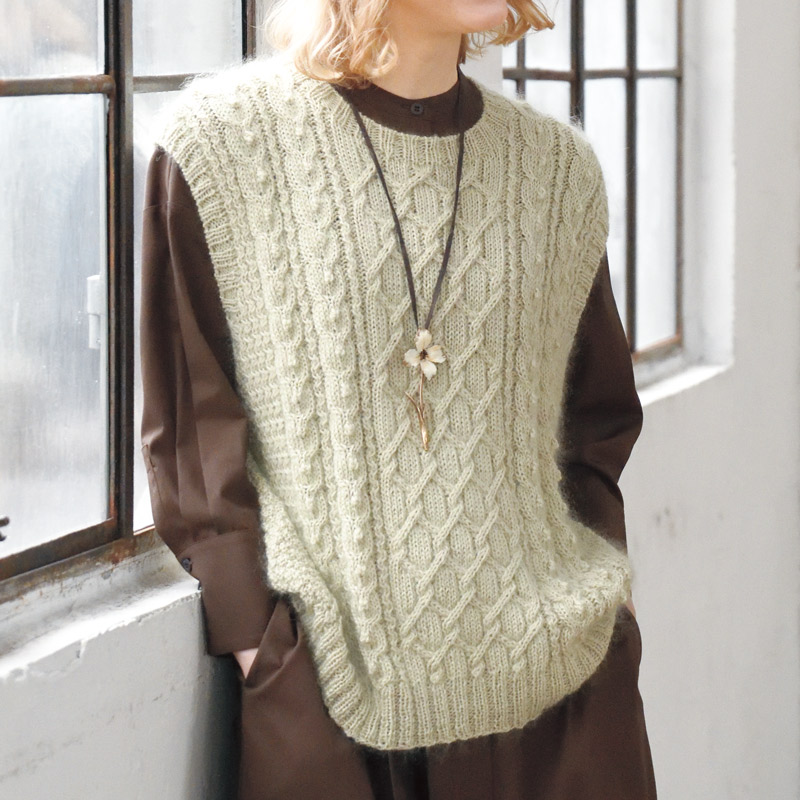 〈レシピ〉アラン模様のベスト［M］