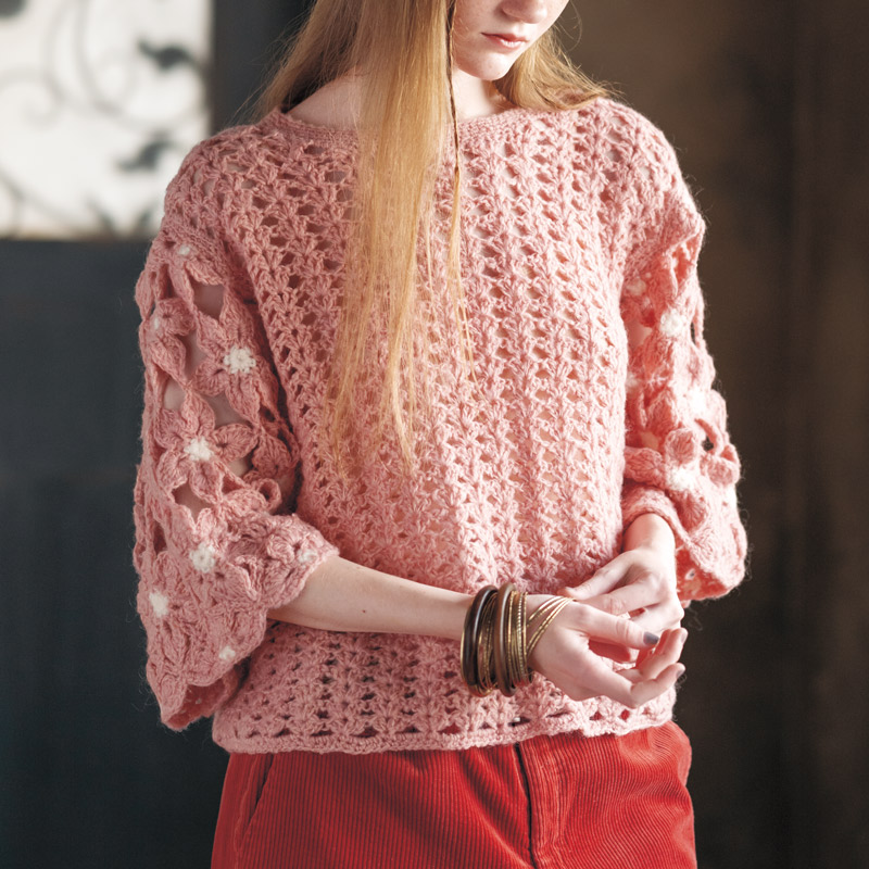 〈レシピ〉袖花モチーフのプルオーバー