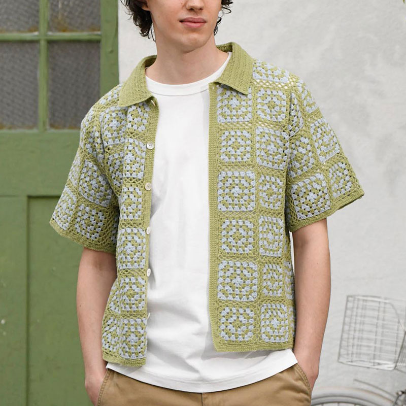 〈レシピ〉グラニーモチーフシャツ［メンズ・レディス］