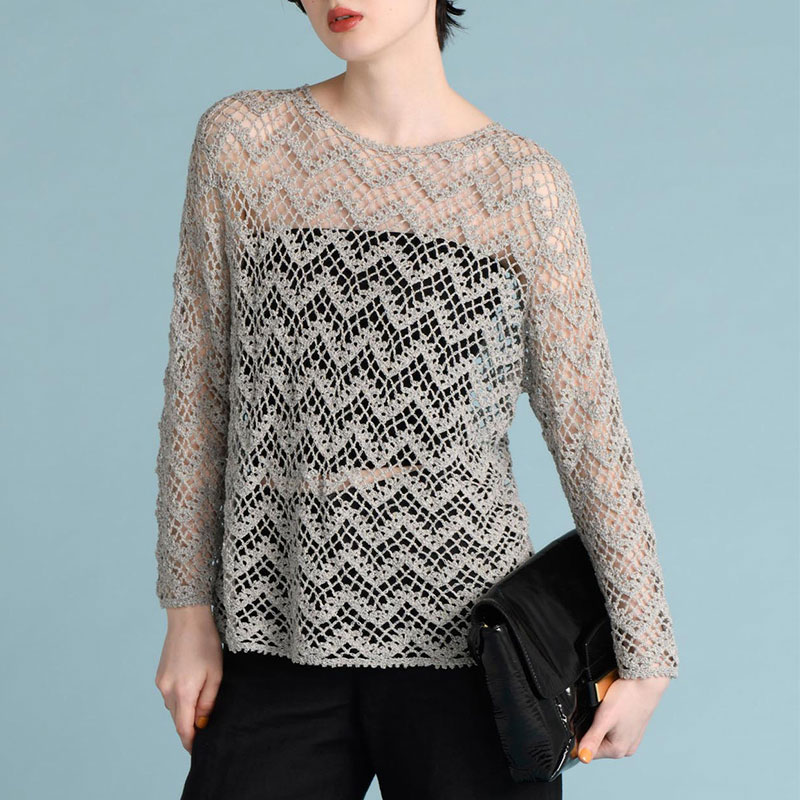 〈レシピ〉ジグザグ模様のかぎ針プルオーバー