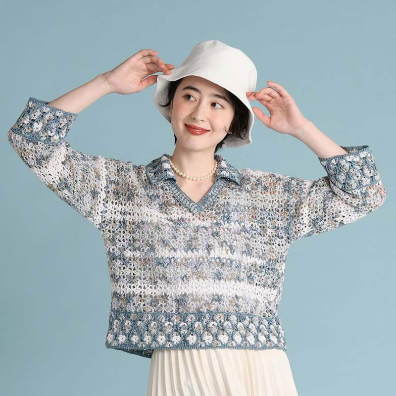 〈レシピ〉衿つきかぎ針プルオーバー