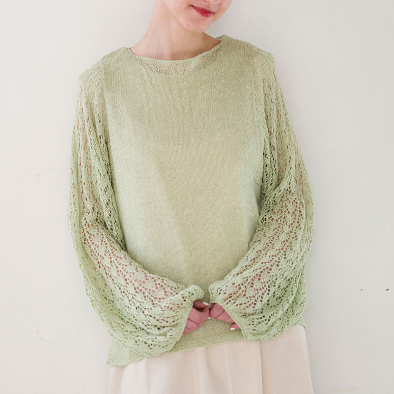 〈レシピ〉レーシースリーブのプルオーバー［S・M・L・LL・3L］