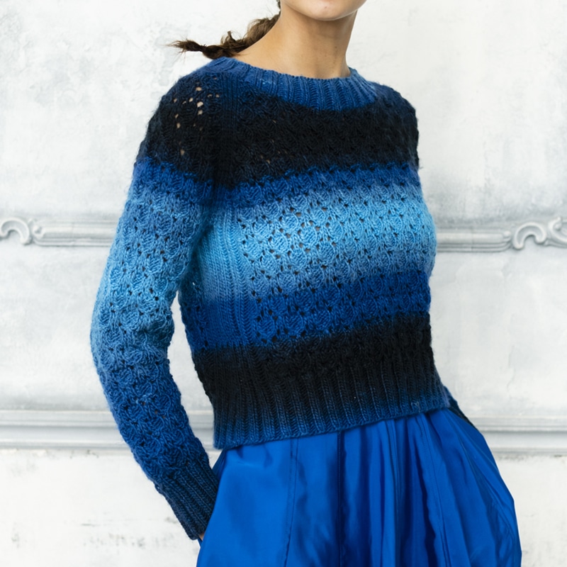 〈レシピ〉青系グラデーションプルオーバー