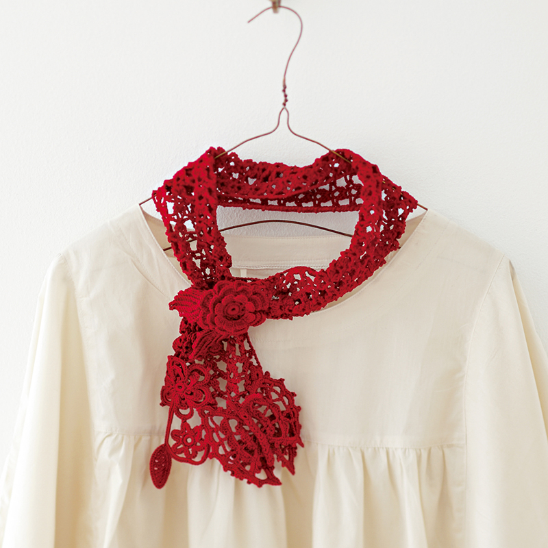 〈レシピ〉赤いミニマフラー