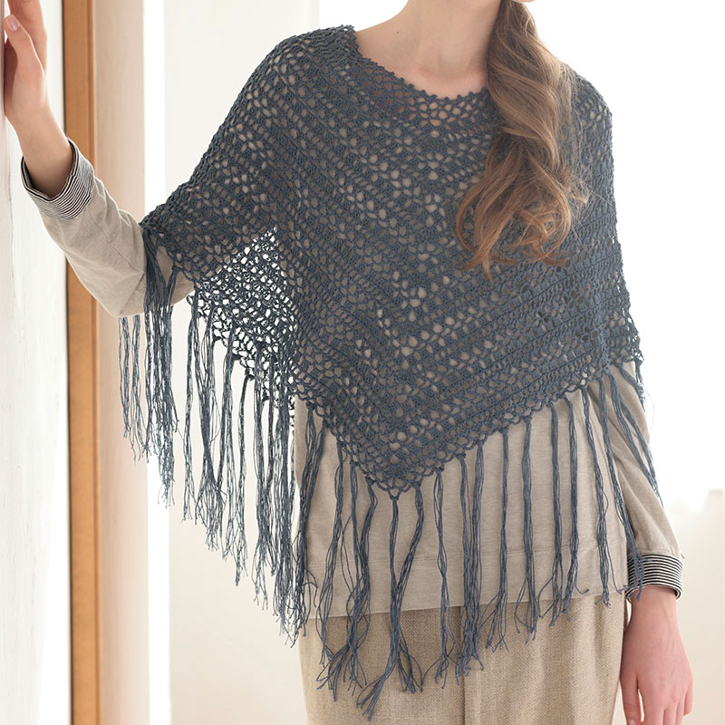 〈レシピ〉フリンジつきポンチョ