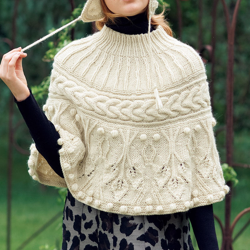 〈レシピ〉地模様のショート・ポンチョ