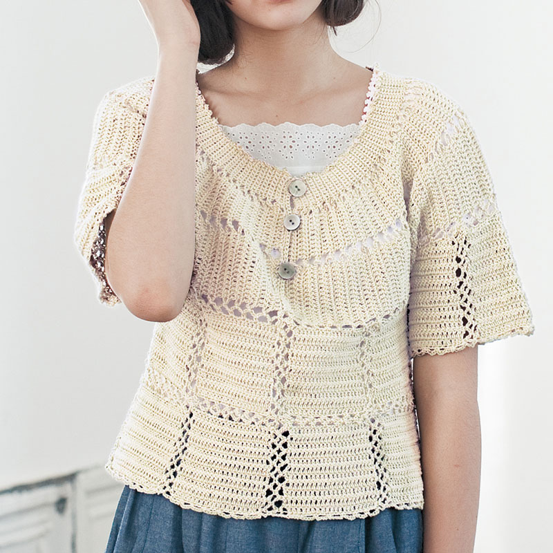 〈レシピ〉生成りの丸ヨーク・プル