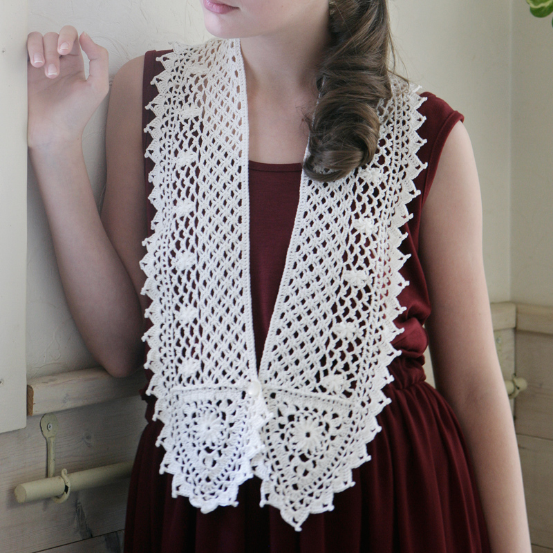 〈レシピ〉ネット編みロングつけ衿