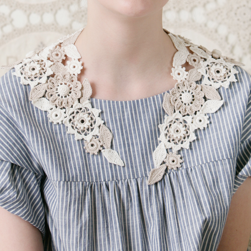 〈レシピ〉フラワーモチーフのつけ衿