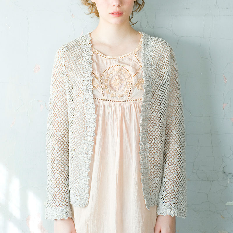 〈レシピ〉ネット模様のレーシーカーディガン