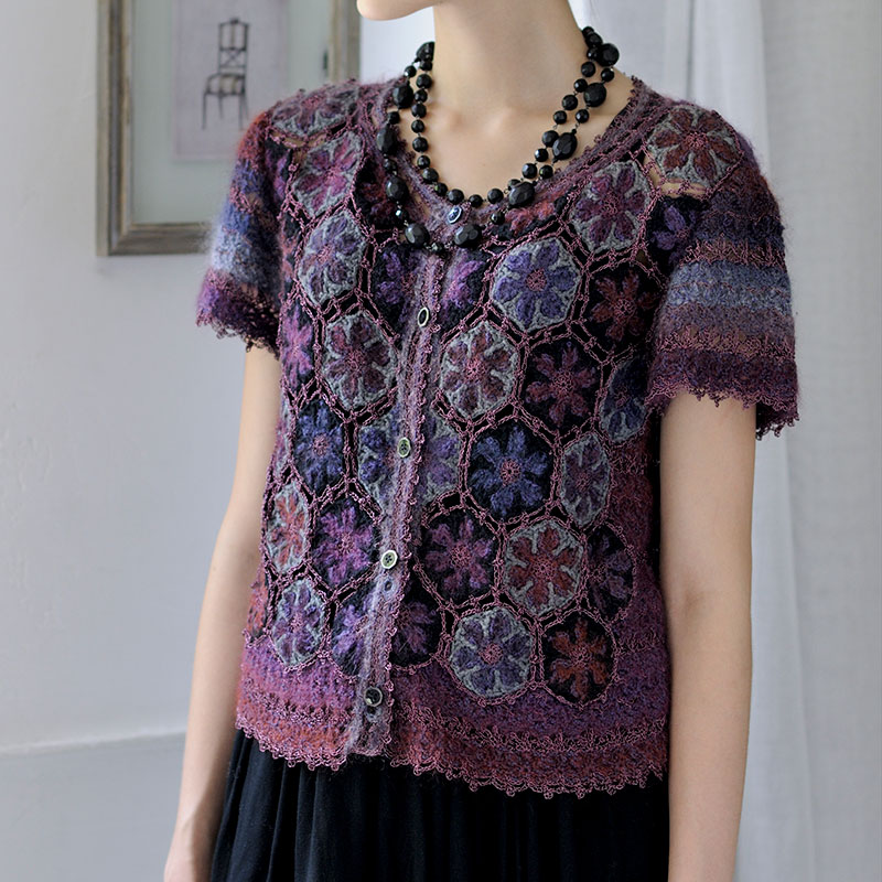 〈レシピ〉花モチーフカーディガン