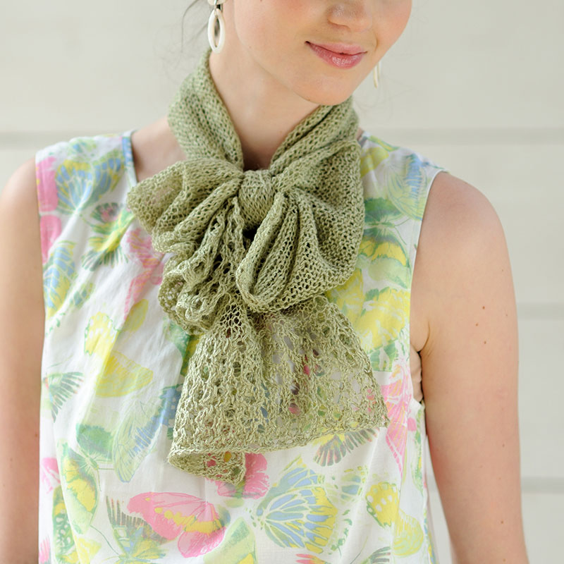 〈レシピ〉レース模様のストール(若草色)
