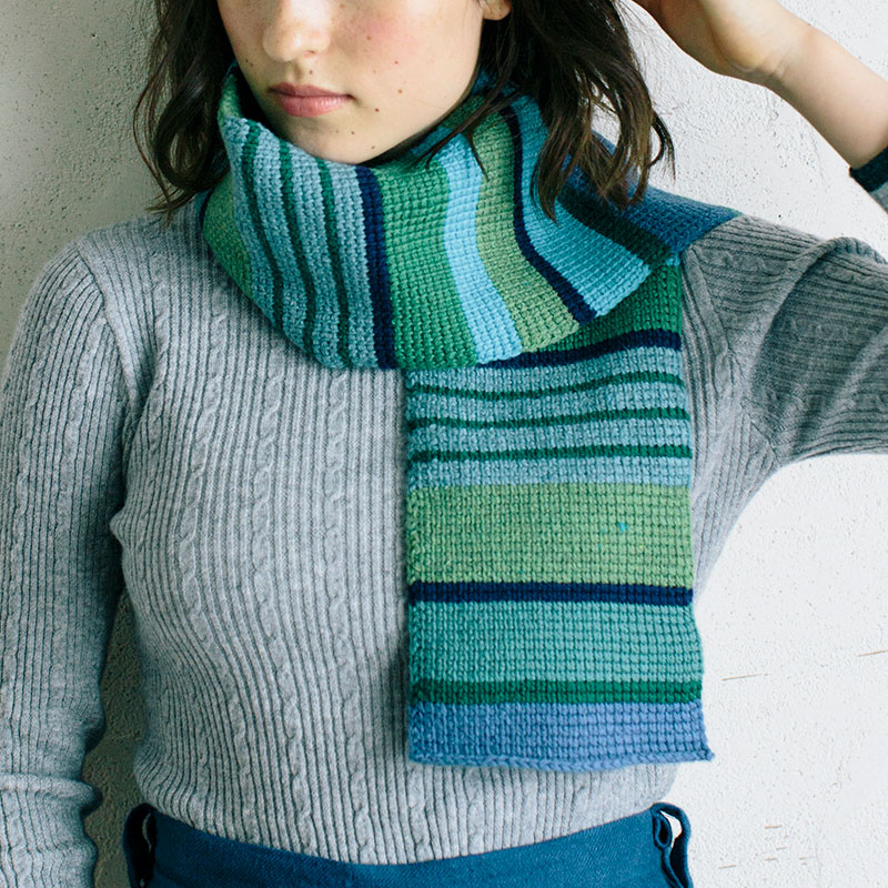 〈レシピ〉マルチボーダーのマフラー