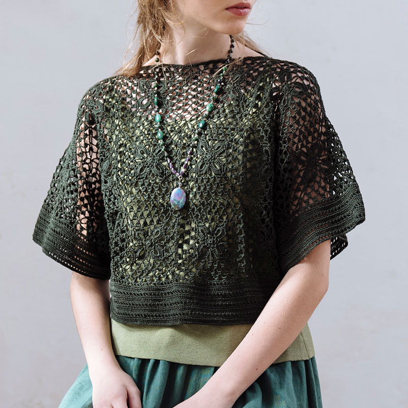 〈レシピ〉モチーフつなぎのドルマンスリーブプル