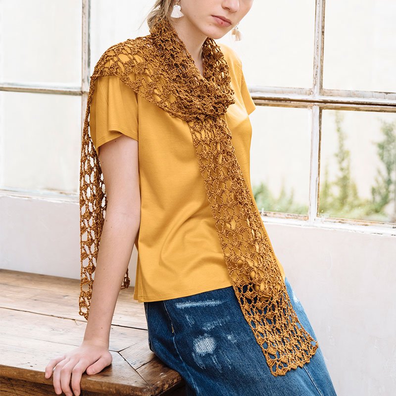 〈レシピ〉ネット模様とシェル編みのストール