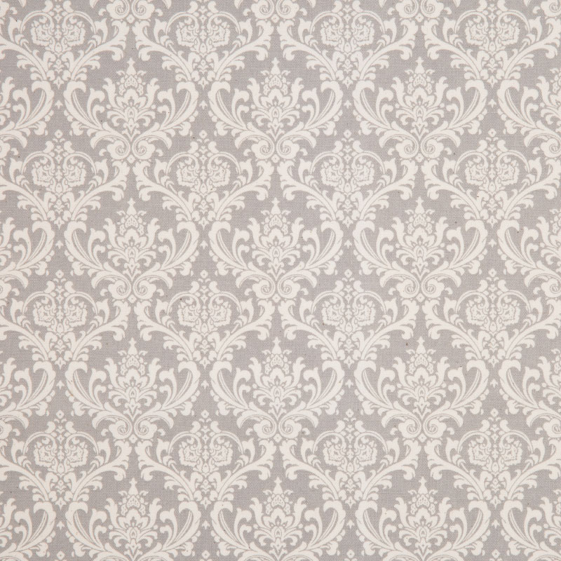 ダマスク柄ミディアム　シルバーグレー（1m単位）