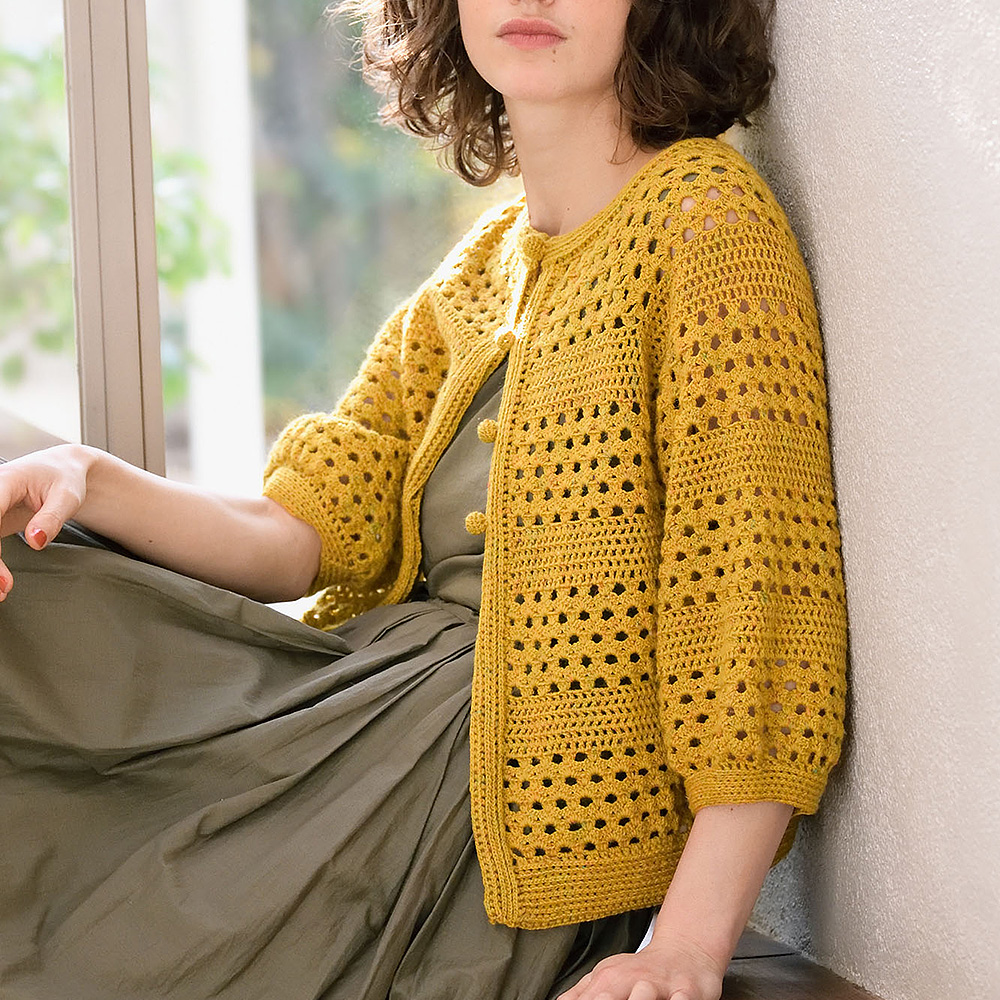 山吹のヨークカーディガン